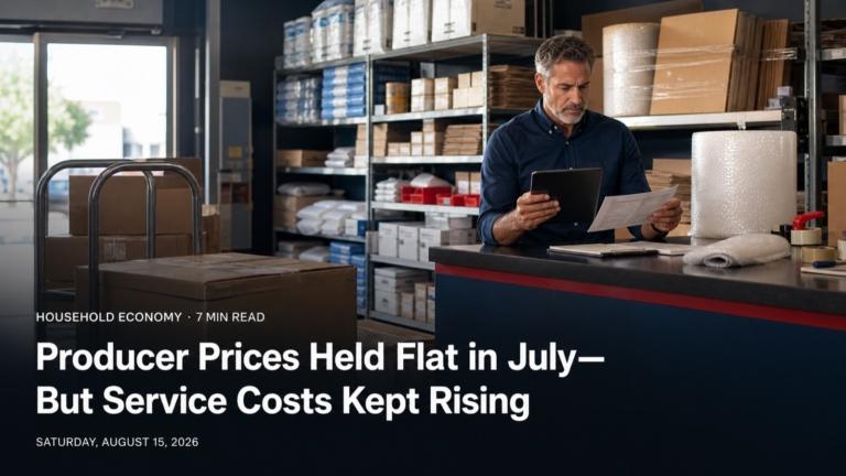 Small-business manager reviewing supplier prices after the July producer-price report